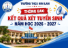 Kết quả phê duyệt kết quả xét tuyển sinh năm học 2026-2027