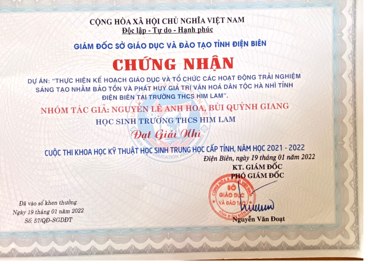 1 chứng nhận